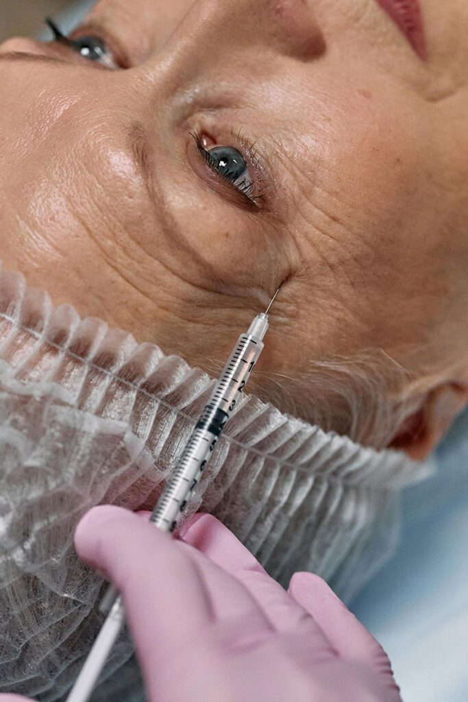 Person receiving Botox injection