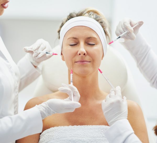 A scene of medical cosmetology treatments botulinum injection. High quality photo